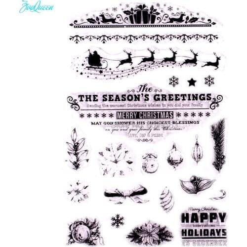 Sled Banners transparent clear stamps for DIY Scrapbooking/Card Making/Sewing Fabric/Stamp set stationery Christmas Supply Decor