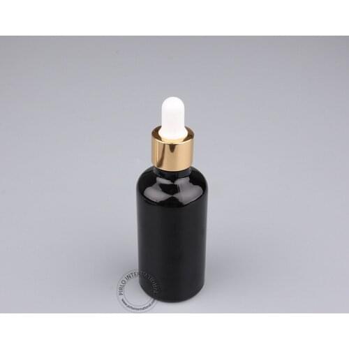 Free Shipping High Quality Makeup Tools 50ml/50cc Black Essential Oil Bottle Empty Glass Dropper Vials Cosmetic Packaging 20pcs