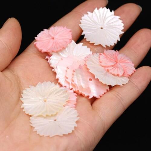 4pcs Natural Freshwater Charm Flower Shape Pink White Loose Beads for Jewelry Charm Necklace Bracelet Accessory Women Gift