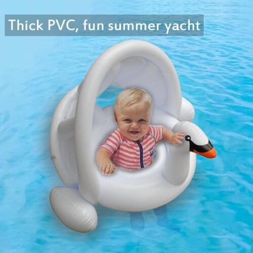 Baby Swim Ring Inflatable Toddler Float Baby Swimming Pool Water Seat Cute Swan Ride-ons Gift For Kids Rafts Water Fun Bath Toys