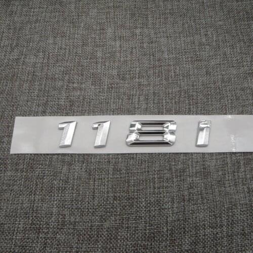 Chrome Shiny Silver ABS Number Letters Word Car Trunk Badge Emblem Letter Decal Sticker for BMW 1 Series 118i