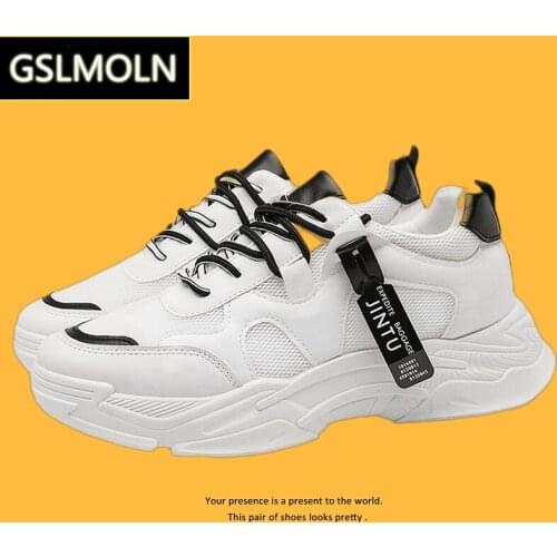 Summer Tag Ornaments Fashion Casual Platform Shock-absorbing Sneakers Invisible Increase Daddy Mens Shoes
