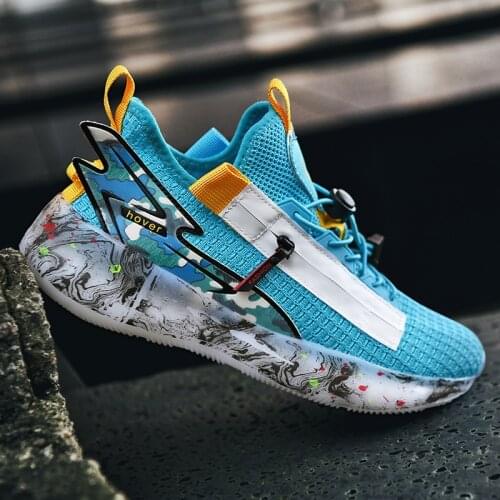 Mesh Breathable Sneakers Men Trendy Running Shoes Graffiti Casual Chunky Dad Shoes High Quality Sport Footwear Zapatillas Hombre