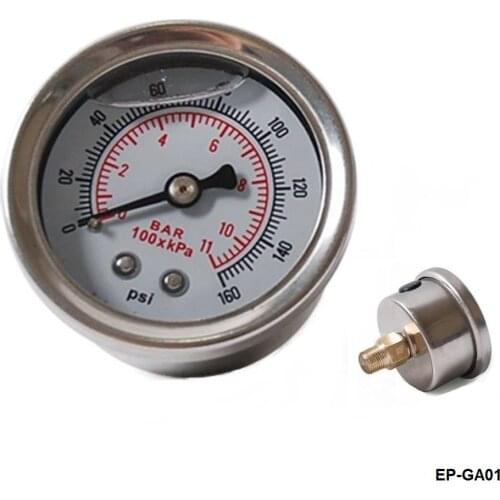 Fuel Pressure Gauge / Meter Liquid 0-160 psi Oil Pressure Gauge Fuel Meter White As Picture EP-GA01-ALBZ