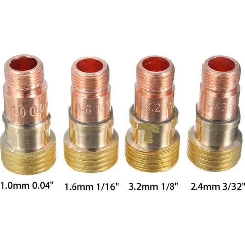1Pcs Brass Collets Body Stubby Gas Lens Connector With Mesh For Tig WP-17/18/26 Torch Welding Accessories