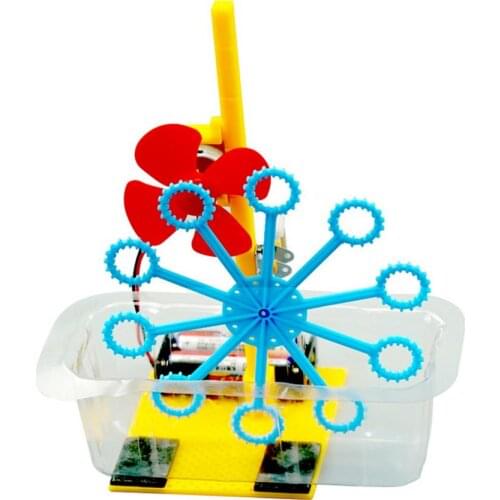Bubble Machine Science Technology Creativity DIY Package Manual Hand-cranked Bubble Brower Elementary Experiment Toy Funny Gift