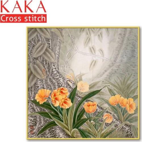 Cross stitch kits,Embroidery needlework sets with printed pattern,11CT-canvas for Home Decor Painting,Flowers Full NCKF291