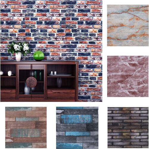 Wall Stickers 3D Self-Adhesive Waterproof Pe Foam Wallpapers PE Foam For Tv Background Living Room Bedroom Diy Wall Decoration