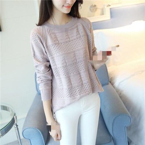 ZG1364 2020 Spring autumn new womens wear fashion casual thin section loose hollowed-out sweater cheap wholesale