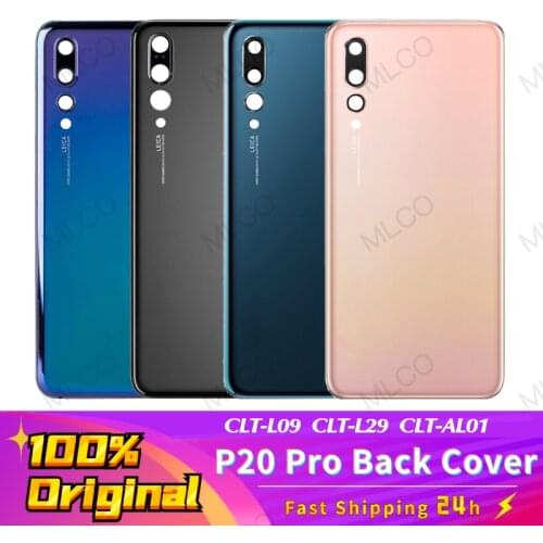 Original Back Glass For Huawei P20 Pro CLT-L09 CLT-L29 CLT-AL01 Back Battery Cover Rear Door Housing Glass Panel with Camera Len