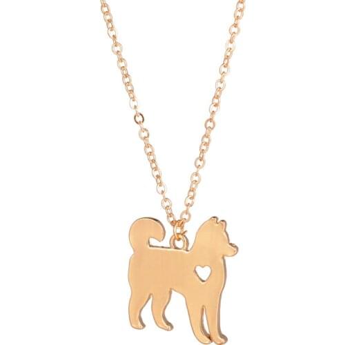 Fashion Cute Siberian Alaskan Malamute Akita Pendant Choker Necklace for women Trendy charm christmas gift Jewelry