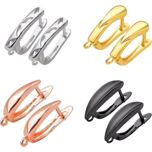 Peixin Charm Jewelry Making Womens Earrings Hook Clasp Fashion Hollow Design Crystal Tassel Earrings Hook Fastener Wholesale