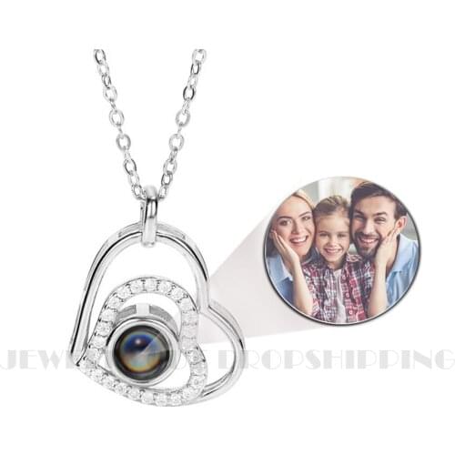 Personalized Photo Projection Necklace Dropshipping New Pendant Romantic Love Memory Necklace Best Gifts