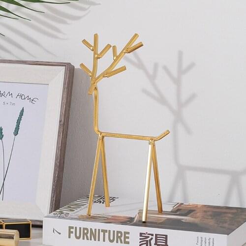 3D Golden Deer Jewelry Display Stand Necklace Earrings Organizer Tree Geometric Deer Tower Rack for Rings Bracelets A5KE