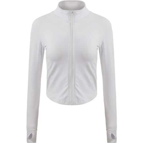 Yoga Shirt Top Workout Gym Activewear Sport Coats Training Quick Dry Running Jacket Women Long Sleeve Zipper Fitness