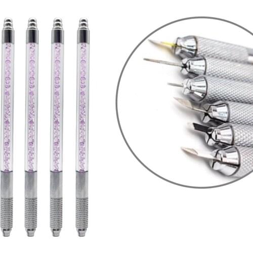 10 Pcs Two Needle Uses Manual Crystal Microblading Pen For Eyebrow Embroidery Permanent makeup tattoo pen