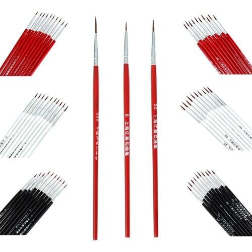 10Pcs New Fine Hand Painted Thin Hook Line Pen Drawing Art Pen Paint Brush Nylon Brush Acrylic Painting Pen Art Supplies