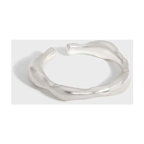 SHANICE S925 sterling silver open ring Irregular retro hammer pattern Adjustable Rings For Women Students Mid Finger Knuckle Rin