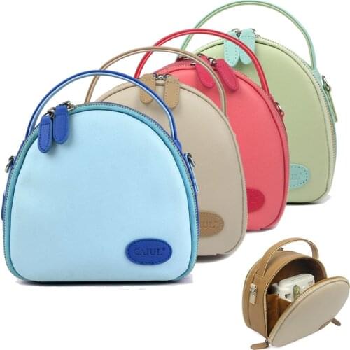 CAIUL PU Leather Storage Carrying Bag Case Pouch for Polaroid Fujifilm Instax Mini 9 8 8 7S 25 50S 70 90 Instant Print Camera