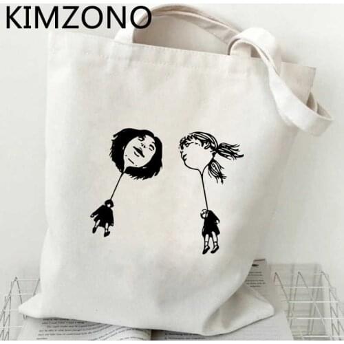 Junji Ito shopping bag recycle bag handbag reusable bolsa bolso cotton bag sacola tote foldable woven grab