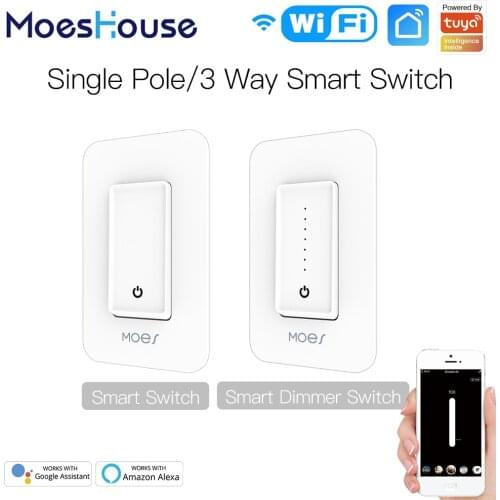Tuya WiFi Smart Dimmer Light Switch Voice Control with Alexa Google Home Smart Life App Control Single Pole 3 Way Smart Home