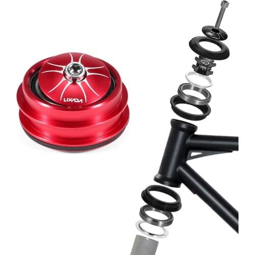 Lixada Bicycle Headset CNC Threadless Tapered Headset Sealed Cartridge Bearings 1-1/8" MTB Road Bike steering column Headset
