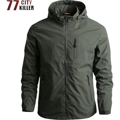 Military Windbreaker Jacket Men Waterproof Breathable Hooded Coat Spring Autumn Outdoor Army Tactical Jackets Plus Size M-5XL