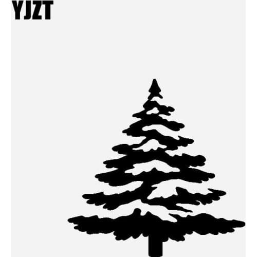 YJZT 14.2CM*14.2CM Car Sticker Vinyl Decal Creative Design Of Christmas Tree Black/Silver C23-0205