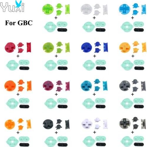 YuXi 15 Colors A B D-Pad Key Power ON Off Buttons Keypads With Conductive Rubber Pad For Gameboy Color For GBC Console