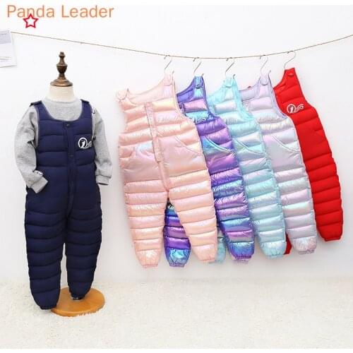 Winter Baby boys Pants Girls Leggings Children Down Cotton-padded Warm Trousers Waterproof Ski Pants Kids Straight Child Clothes