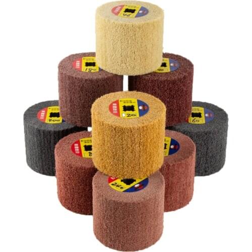 1Pc Non-woven Wire Drawing Polishing Wheel Nylon Drawing Round Brush Scouring Pad buffing wheel For metal deburring derust