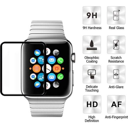 2.5D Tempered Glass Film For Apple Watch Bands 38mm 42mm Series 3 2 1 9H Screen Protector Protective Case