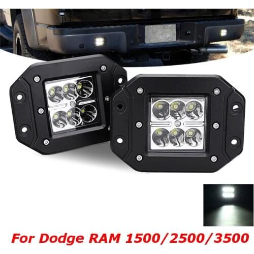2pcs 4" Flush Mount Flood 6 LED Light Bar Backup Reverse Rear Bumper Lamp For Truck Offroad SUV ATV Bar Boat Dodge RAM