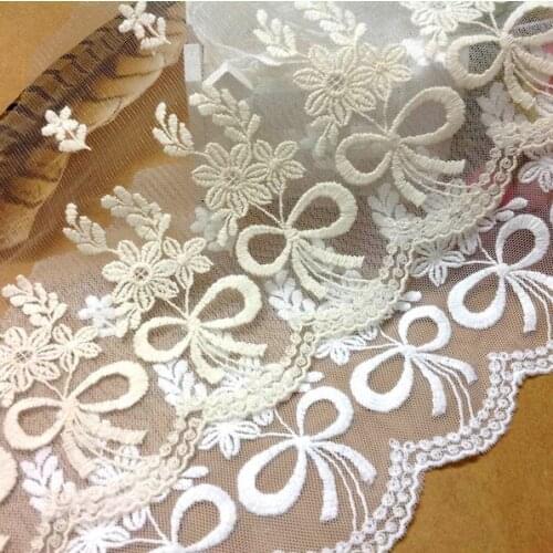 5Yard/ lot DIY handmade accessories / sewing materials / lace / wide 15CM / cotton / Flower Embroidery Network