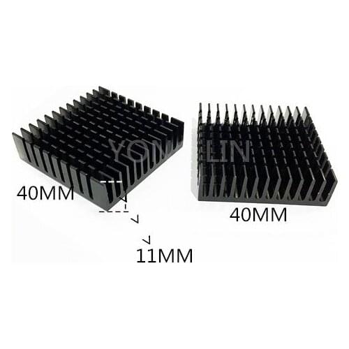 50pieces aluminum heat sink aluminum radiator cpu heat sink 40 *40*11black ic heatsink