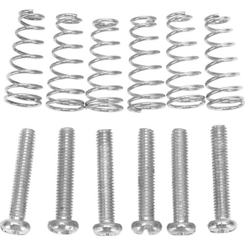 6 Pcs Electric Guitar Tremolo Bridge String Saddles Mount Adjust Conical Spring and Screws