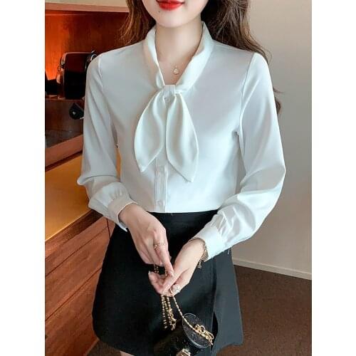 Блузки с галстуком AOSSVIAO China At AliExpress