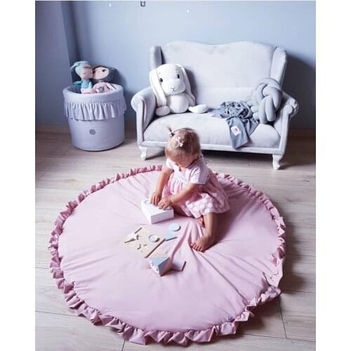 White/pink/gray Rugs Round Carpet Nordic Style Bedroom Kids Baby Room Carpet Soft Thick Outdoor Play Crawling Mats