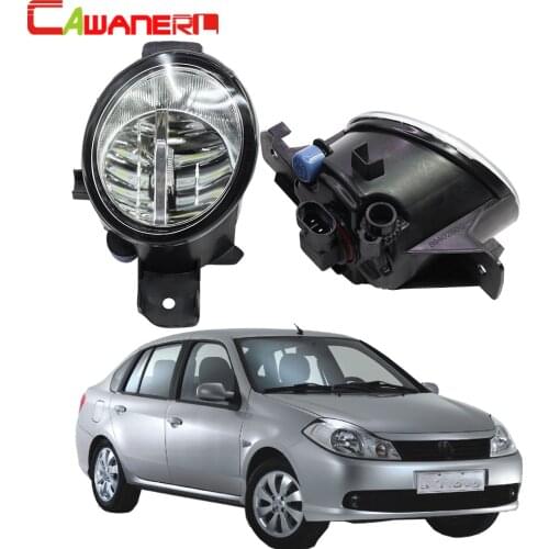 Cawanerl For Renault Symbol (LB0/1/2_) Saloon 1998-2010 Car 4000LM LED Light Right + Left Fog Light Daytime Running Light 12V