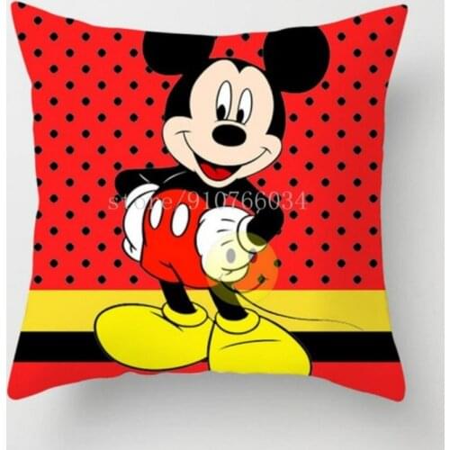 Disney 45x45cm Mickey Mouse Cushion Cover Throw Pillows Minnie Home Textile Pillow Cover Decorations for Home Sofa Car Cushion