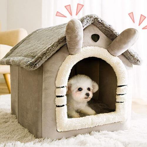 Pet Nest Villa Tent Warm House Semi-enclosed Cat Nest Removable And Washable Cat House Outdoor Kitty House