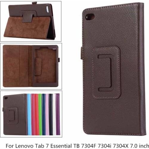 PU Leather litchi Case For Lenovo Tab 7 Essential TB-7304F TB 7304F 7304 7304i 7304X 7.0'Tablet Case Bracket Flip Cover + pen