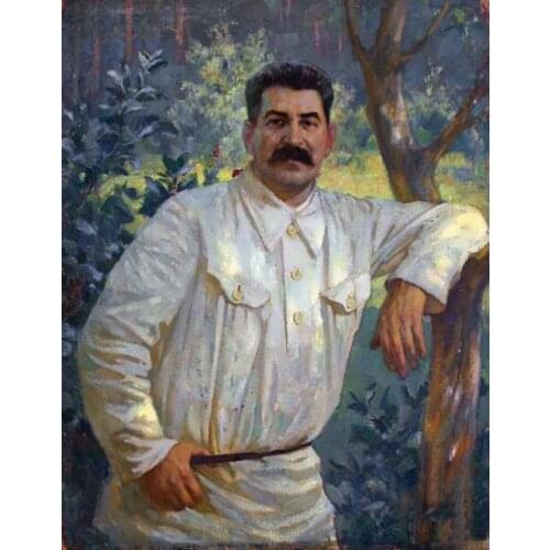 TOP hand painted # home office oil painting JOSEPH STALIN portrait oil painting on canvas SOVIET Russia LEADER # Free shipping