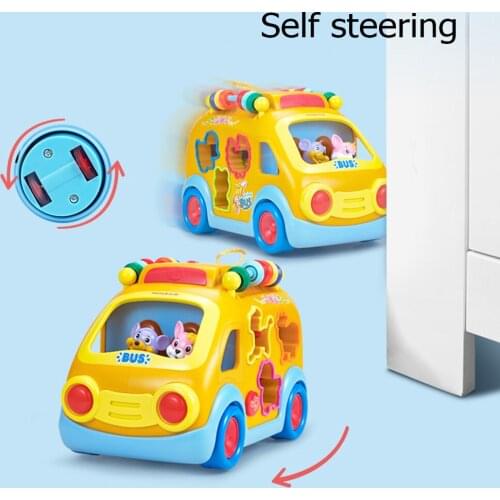 Baby Car Model Electric Bus Kid Early Educational Toys Children Color Cognitive Animal Shape Car with Animal Calls Music