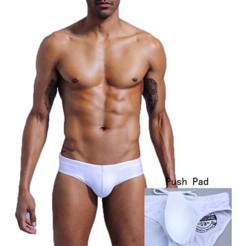 2020 Push Pad Mens Swimming Shorts Bulge Sexy Briefs Swimwear Trunks white Swimming Pool Swimsuit Men Sport Beach Wear Surf Gay