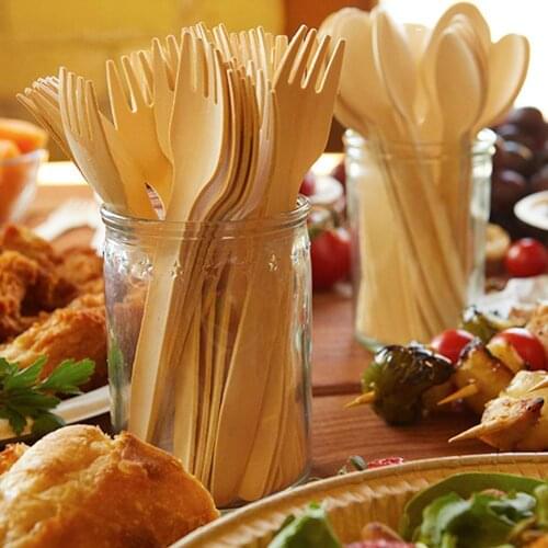 1 Piece Of Disposable Wooden Cutlery Cutlery Kitchen Party Utensils Cake Dessert Tableware 16 Cm