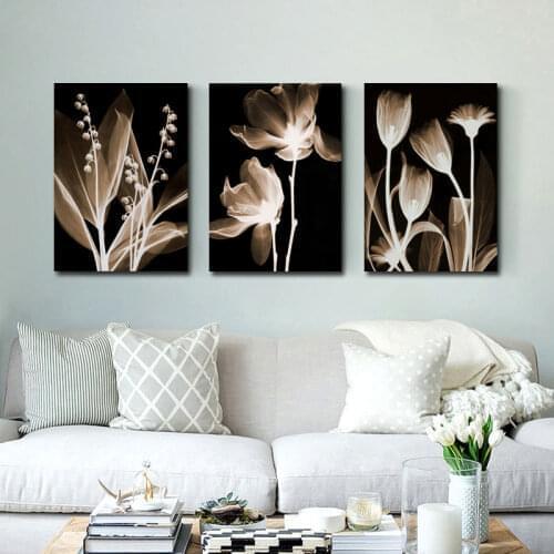 Wall Art Canvas Painting Abstract White Flowers Painting On Canvas Home Decor Wall Pictures For Living Room Wall Painting HY19