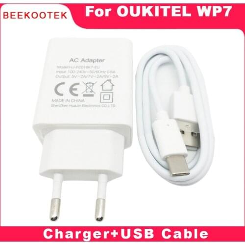 New Original Oukitel WP7 Charger Official Quick Charging Adapter +USB Cable Data Line Accessories For Oukitel WP7 Smartphone