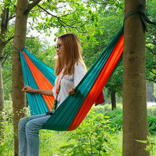 Upgrade Camping Hammock Outdoor Tourist Hanging Hammocks Swing Portable Parachute Nylon Hiking Hammock For Backpacking Travel