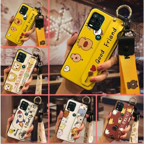 Cartoon Shockproof Phone Case For Moto G Stylus 5G Wristband Silicone Fashion Design New Arrival